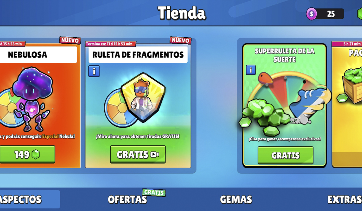 Skin y gemas en Stumble Guys: giros de ruleta